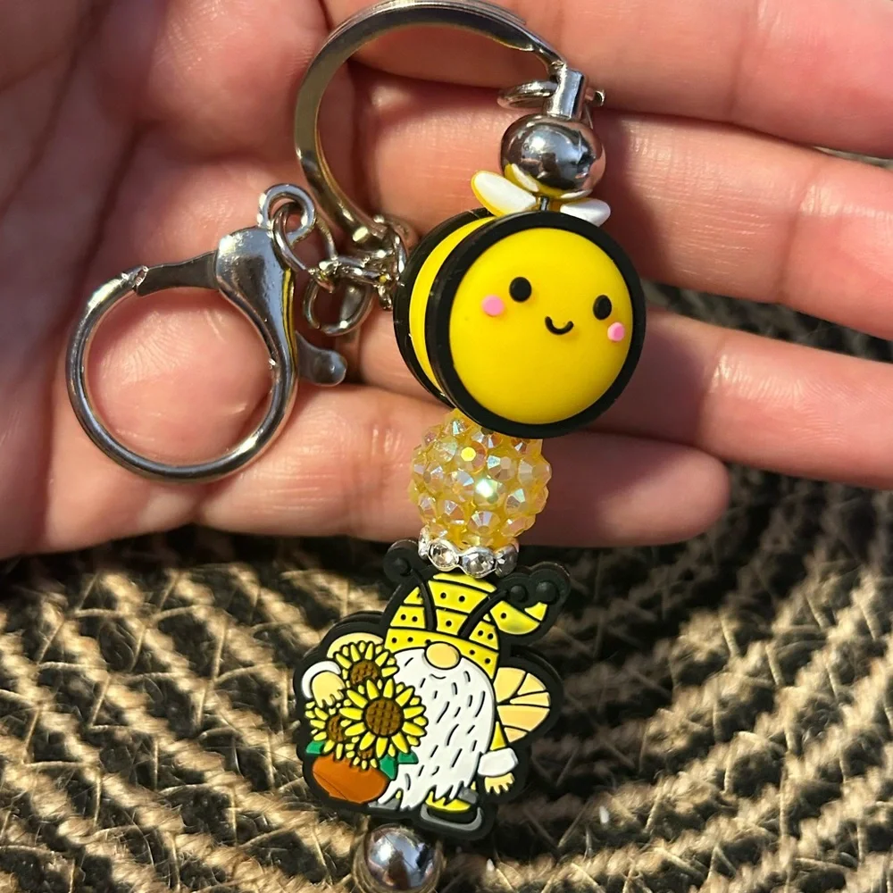 Bee & Sunflower Keychain